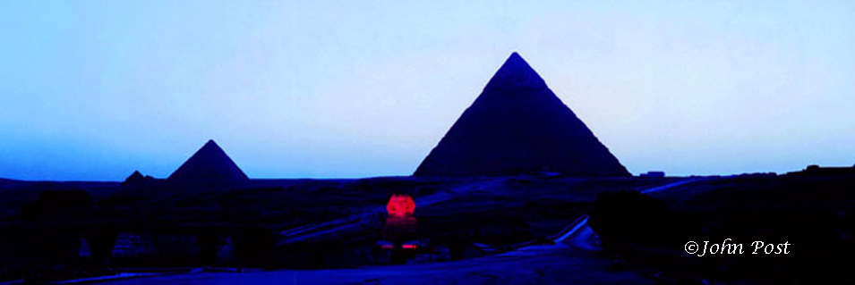 Red sphinx  Silhouette Giza Pyramids