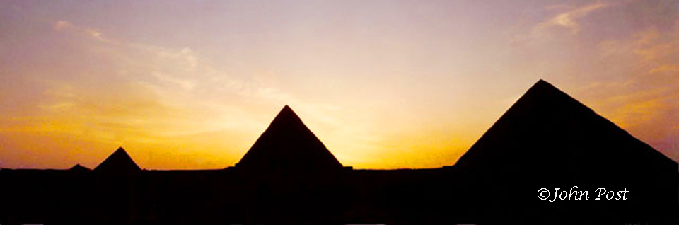sunset Silhouette Giza Pyramids