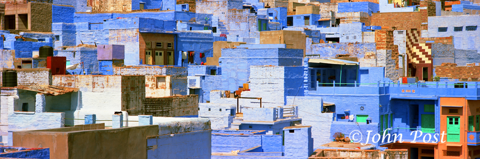 Houses & buildings, painted blue, Jodhpur, Rajasthan India