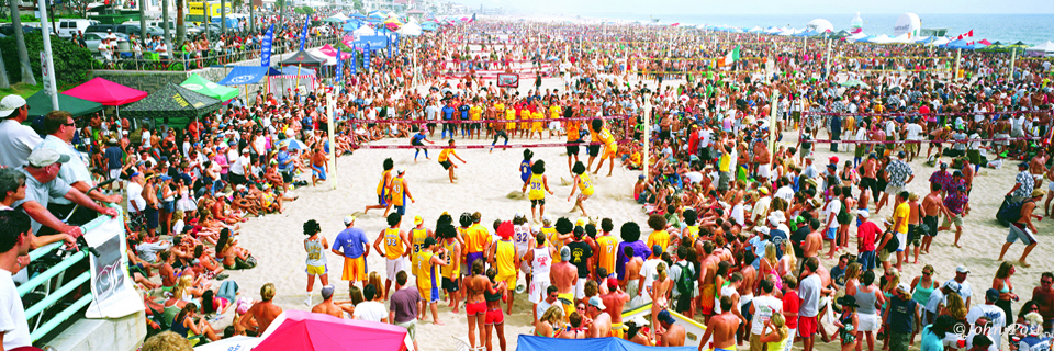 Surf Festival Manhattan Beach Volleyball Charley Saikley VB Panorama (c)John Post